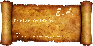 Eizler Arián névjegykártya